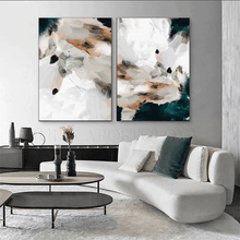 Abstract Teal Beige Wall Art Set With Earth Tones Minimal Large Canvas Modern Painting 'Morning Embrace' Floral Painting by Julia Apostolova, Abstract Wall Art Floral Painting DiptychElegant Abstract Canvas Print, Large Wall Art, Modern Decor, gray, white, ivory, sage green wall art, black, oil wall art, neutral wall decor, neutral wall art, neutral painting, neutral decor, neutral art, neutral colors, zen wall art, zen painting, natural, animal trend, large art, trendy decor, living room, interior, hallway