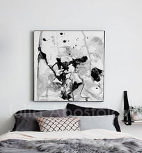 Contemporary Black White Wall Art, Minimalist Abstract Painting, Ready To Hang Canvas Abstract Print, Modern Black and White Abstract Print, Ready To Hang, Large Wall Art, Print on Canvas, Black White Painting, Black White Modern Art, Contemporary Art by Julia Apostolova, Interior Design, Interior Designer