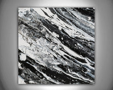 Modern Black and White Abstract Print, Ready To Hang, Large Wall Art, Print on Canvas, Black White Painting, Contemporary Art by Julia Apostolova