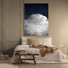 Extra Large Cloud Wall Art Blue Painting, Bedroom Decor, Boho,  Canvas Print Modern Trend Decor Abstract Clouds Blue Decor, Cloud Art Painting Canvas Print Large Modern Trend Decor Abstract Clouds Dark Blue Decor, Blue Wall Art in living room decor setting. Dark Art in office decor. Dark Teal Painting Abstract Large Cloud Wall Art on high qualify Canvas from Original Cloud Painting by artist Julia Apostolova, perfect Teal Wall Art for Bedroom, Living room, Office, Hotel, Restaurant, gift for him