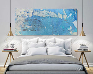 Blue and White, Ocean Abstract Painting, Minimalist Art, Blue Wall Art, Canvas Print, Julia Apostolova, Reviews, Happy Clients, Interior, Design