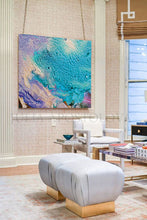 Abstract Seascape, Beach Wall Decor, Turquoise Abstract Painting, Cell Art Print, Modern Decor, Living Room, Interior Decor, Cell Painting, Cell Abstract Art, Home Decor, Beach Art, Design, Interior Designer, Large Wall Art by Fine Artist Julia Apostolova