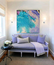 Abstract Seascape, Beach Wall Decor, Turquoise Abstract Painting, Cell Art Print, Modern Decor, Living Room, Interior Decor, Cell Painting, Cell Abstract Art, Home Decor, Beach Art, Design, Interior Designer, Large Wall Art by Fine Artist Julia Apostolova