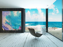 Abstract Seascape, Beach Wall Decor, Turquoise Abstract Painting, Cell Art Print, Modern Decor, Living Room, Interior Decor, Cell Painting, Cell Abstract Art, Home Decor, Beach Art, Design, Interior Designer, Tropical Abstract, Large Wall Art by Fine Artist Julia Apostolova