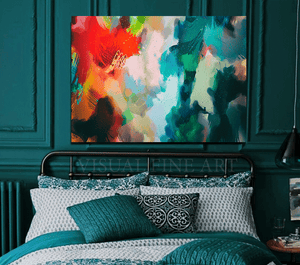 Floral Wall Art Colorful Abstract Painting Print Large Canvas Bold Wall Art Living Room Boho Decor, Floral Painting by Julia Apostolova, Abstract Wall Art Floral Painting Elegant Abstract Canvas Print, Large Wall Art, Modern Decor, gray, white, ivory, sage green wall art, black, oil wall art, neutral wall decor, neutral wall art, floral painting, floral decor, colorful art, bold colors, zen wall art, zen painting, large art, trendy decor, living room, interior, hallway, bedroom, mother's day gift, art gift