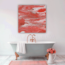 Coral Abstract Painting, Coral Wall Art, Gift for Her, Red Silver Embellished Canvas, Julia Apostolova, bathroom decor, bedroom art, coral interior, coral canvas art, coral blush pink, coral and pink, coral abstract painting, coral abstract art, home decor, living room home, girls room decor, gift for her, , coral interior, coral canvas art, coral blush pink, coral and pink, coral abstract painting, coral abstract art, home decor, living room home, girls room decor, minimal red and silver wall art, textures