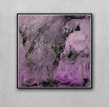 Purple Abstract Painting Print, Purple Black Wall Art Modern Decor, Ready to Hang Embellished Canvas