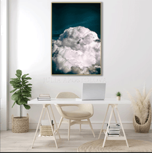 Teal Cloud Wall Art Painting Canvas Print Large Modern Trend Decor Abstract Clouds Dark Teal Decor.Teal Wall Art in living room decor setting. Dark Teal Art in office decor. Dark Teal Painting Abstract Large Cloud Wall Art on high qualify Canvas from Original Cloud Painting by artist Julia Apostolova, perfect Teal Wall Art Trend Decor for Bedroom, Living room Office, Hotel, Restaurant, also ideal gift for him