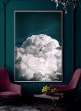 Teal Cloud Wall Art Painting in Luxury Decor Canvas Print Large Modern Trend Decor Abstract Clouds Dark Teal Decor.Teal Wall Art in living room decor setting. Dark Teal Art in office decor. Dark Teal Painting Abstract Large Cloud Wall Art on high qualify Canvas from Original Cloud Painting by artist Julia Apostolova, perfect Teal Wall Art Trend Decor for Bedroom, Living room Office, Hotel, Restaurant, also ideal gift for him