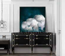 Large Cloud Art Abstract Painting, Cloud Wall Art Embellished Canvas, Modern Office Decor, Trend Art, Dark Teal, Wall Art Cloud Painting, Cloud, Large Cloud Art Textured Canvas Print, Modern Interior Decor, Julia Apostolova, Dreamy Art, luxury decor, art above bed art, airbnb decor, oil painting, abstract wall art, abstract print, abstract painting, abstract cloudscape, abstract clouds, interior decor, huge wall art canvas, teal home decor, teal and white, teal abstract, stretched canvas, abstract clouds