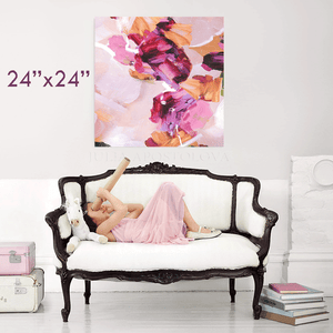 Floral Abstract Painting Pink Abstract Wall Art Nursery Wall Decor Canvas Print Perfect Gift for Her Modern Trend Art Decor, Pastel Abstract Painting Cloud Wall Art Romantic Painting Large Canvas Art Print Modern Trend Decor, Purple Abstract Painting, Modern Wall Art Decor, Blush Pink Purple Wall Art, Textured Canvas, Office Decor, Home Decor, Minimalist Painting, Flowers, Elegant, Living Room, Bedroom, Interior, Abstract Art, Large Abstract, Huge Art, Ready to Hang. Art over Bed, Romantic Art 24''x24''