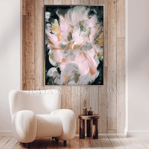 Elegant Abstract Floral Painting French Fragrance Canvas Print, Large Wall Art, Modern Decor, black and beige, beige cream wall art, julia apostolova, light pink wall art, light pink, black and light pink, black and pink, oil wall art, neutral wall decor, neutral wall art, neutral painting, neutral decor, neutral art, neutral colors, elegant colors, pastel colors, pastel wall art, zen wall art, zen painting, pastel abstract, pastel canvas prints, neutral canvas print, abstract floral wall art, trendy, warm