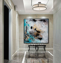 Extra Large Wall Art Set of Two Abstract Paintings 2 Canvas Prints Grey Black Gold Teal Julia Apostolova, Large Wall Art, Gold  Leaf, Abstract Painting, Gray Gold Turquoise Black, Watercolor Abstract, Canvas Print, Modern Wall Decor, Calm After The Storm, Julia Apostolova, interior, design, home decor, interior design, art collector