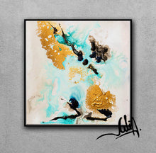 Gold Leaf, White Gold Black Turquoise, Abstract Painting, Watercolor Abstract, Minimal Art, Minimalist, Canvas Print, Modern Wall Decor, Julia Apostolova, Extra Large Wall Art, Abstract Painting, Canvas Print Black Gold Teal Julia Apostolova, Large Wall Art, interior, design, home decor, interior designer, art collector