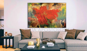 Flower Abstract Wall Art ,Spring Decor, Gallery Wrapped Canvas Print, Contemporary Painting, Colour Art, Julia Apostolova, Huge Wall Art, Colorful Wall Art, Floral Painting, Wall Decor, Gift for Her, Livingroom Decor, Autumn Art, Spring Art