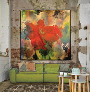 Floral Abstract Wall Art, Modern Painting Canvas Print Contemporary Home Art Decor, Julia Apostolova, floral abstract, happy clients, clients homes