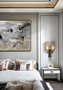 milky way, gold leaf painting, julia apostolova art, gold leaf art, interior, set of 2, black grey gold, watercolour, modern decor, happy clients, watercolor print, modern wall decor, wall art decor, wall art, contemporary two abstract prints, two abstract paintings, modern decor, canvas prints, golden accents, metallic accents, golden details, shining accents, sparkle art, interior design