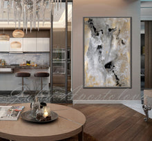 milky way, gold leaf painting, julia apostolova art, gold leaf art, interior, set of 2, black grey gold, watercolour, modern decor, happy clients, watercolor print, modern wall decor, wall art decor, wall art, contemporary two abstract prints, two abstract paintings, modern decor, canvas prints, golden accents, metallic accents, golden details, shining accents, sparkle art, interior design