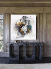 Gold Leaf Painting, Black White Gold Wall Art, Elegant Abstract, Textured Canvas Print, Julia Apostolova, Black and White Art, Minimalist Painting, Modern, Contemporary, Wall Art Decor, Interior, Luxury