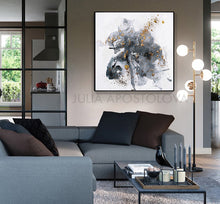 Modern Watercolor Painting, Gray Black White Gold Abstract Wall Art Canvas Print, Office Decor, Home Decor, Embellished Canvas, Interior, Julia Apostolova, Gold Leaf Abstract, Original Painting, Watercolor Painting, Minimalsit, Minimal Art, Large WallArt, Black and White, Abstract Watercolor, Livingroom Decor, Bedroom Art, Trendy Wall Art, Art Gifts, Shining Accents, Textures, Textured Canvas, embellished art, Gray Abstract, Hotel Decor, Minimal Artwork