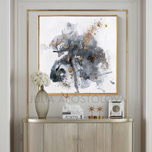 Modern Watercolor Painting, Gray Black White Gold Abstract Wall Art Canvas Print, Office Decor, Home Decor, Embellished Canvas, Interior, Julia Apostolova, Gold Leaf Abstract, Original Painting, Watercolor Painting, Minimalsit, Minimal Art, Large WallArt, Black and White, Abstract Watercolor, Livingroom Decor, Bedroom Art, Trendy Wall Art, Art Gifts, Shining Accents, Textures, Textured Canvas, embellished art, Gray Abstract, Metallic Accents, Gold Leaf Painting, Hotel Decor, Minimal Artwork