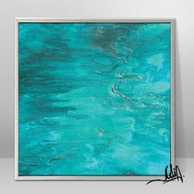 Minimalist Art Coastal Abstract Print Turquoise Teal Painting, Modern Minimal Decor Julia Apostolova