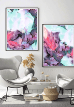 Floral Abstract Art, Ink Painting Lovely Set of Two Art Canvas Prints of Original Abstract Paintings, Bedroom Art, Gift for Her, Ink Abstract Wall Art, Livingroom Wall Art Decor, Large Wall Art Set, Pink Art, Pink Purple Lilac Teal Art, Elegant Wall Art, Christmas Gift, Valentines Gift