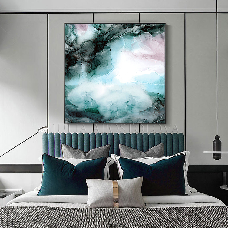 Minimalist Abstract Ink Painting Canvas Large Wall Art READY TO HANG Alcohol Ink Art Mystical Poetry, Tender color, romantic Painting, zen wall art, Contemporary Art, Abstract Art, Modern Art Decor, Gallery Wrap Canvas Print, Original Painting, Abstract Alcohol Ink Painting, artist Julia Apostolova. elegant art abstract floral wall art, abstract floral painting, abstract floral print, marble wall art, large marble art, abstract marble, marble painting, large canvas art, elegant decor, elegant wall art
