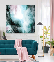 Minimalist Abstract Ink Painting Canvas Large Wall Art READY TO HANG Alcohol Ink Art Mystical Poetry, Tender color, romantic Painting, zen wall art, Contemporary Art, Abstract Art, Modern Art Decor, Gallery Wrap Canvas Print, Original Painting, Abstract Alcohol Ink Painting, artist Julia Apostolova. elegant art  abstract floral wall art, abstract floral painting, abstract floral print, marble wall art, large marble art, abstract marble, marble painting, large canvas art, elegant decor, elegant wall art