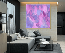 Lilac Pink Wall Art, Large Abstract Canvas Print, Romantic Painting ''Lilac Moon'' Art Gift for her, Purple Wall Art, Large Abstract Canvas Print, Romantic Purple Minimalist Painting, Girl Room Decor, Purple Abstract, Julia Apostolova, Lilac Pink Home Decor, Trend Art, Fluid Abstract Art, Lilac Abstract, Pink Abstract Wall Art, Living Room