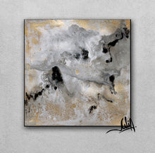 Watercolor Abstract, Gray Gold Black Art, Gold Leaf Painting Print 'Milky Way' Part 1 by Julia Apostolova, Interior Decor, Contemporary Art, Hotel Lobby Decor, Office Decor, Wall Art, Luxury Art Decor, Glam Decor, Gold Leaf Wall Art Abstract Watercolor Canvas, Bedroom, Living Room