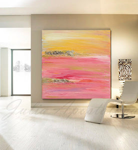 Pink Yellow Gold Abstract Print, Minima Art, Pink Yellow Gold, Interior, Decor, Livingroom, Interior Designer, Square Painting, Gold Leaf, Large Wall Art, ''The Light Of Peace Love And Hope'' Part 1, Gold Leaf Abstract Painting Canvas, Large Wall Art, Pink Painting, Large Canvas Art, Original Abstract Painting, New Home Gift, Aesthetic Pastel Wall Art, Calming Landscape Painting, Neutral Tone Print, Acrylic Painting, Minimal Wall Art, Modern Art Print with Gold Leaf Embellishments, Boho Decor, Gift for Her