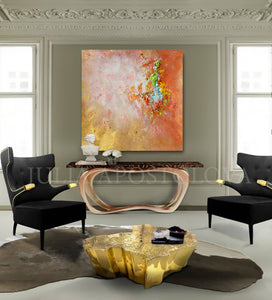 Large Wall Art Abstract, Gold Copper, Minimal Canvas Print, Minimalist Painting, Abstract Print, Modern Home Decor, Interior, Liveing Room, InteriorDesigner, Zen Art by Julia Apostolova