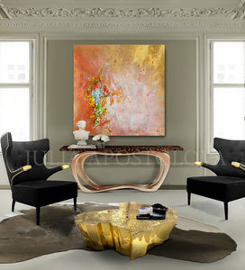 Large Wall Art Abstract, Gold Copper, Minimal Canvas Print, Minimalist Painting, Abstract Print, Modern Home Decor, Interior, InteriorDesigner, Zen Art by Julia Apostolova