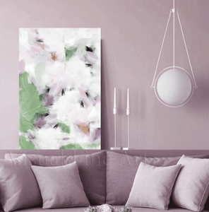 Minimalist Abstract Wall Art with Pastel Colors Sage Green Art Floral Painting ''Sense of Provence'' by Julia Apostolova, Abstract Wall Art with Pastel Colors Sage Green Art Floral Painting ''Sense of Provence'' Elegant Abstract Floral Painting French Canvas Print, Large Wall Art, Modern Decor, sage green beige, sage green wall art, light pink, black, mauve, oil wall art, neutral wall decor, neutral wall art, neutral painting, neutral decor, neutral art, neutral colors, zen wall art, zen painting