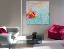 Beach Wall Art Abstract, Minimal Art, Minimalist Painting, Julia Apostolova, Interior, Design Ideas, Intereior designer, Canvas Print, Large Wall Art, Modern Decor, Abstract Seascape, Summer Artwork, Abstract Winter, Peaceful, Zen Artwork, Turquoise and Rainbow Colors