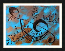 Blue Musical Painting, Canvas Print with Sol Key, Piano, Music Notes, Gift for Him and Music Lovers Abstract Painting, Julia Apostolova,  with Musical Notes, Canvas Wall Art Print, Music Gift, Modern Decor, Gift for Music Lovers, gift for musician, sol key painting, abstract notes