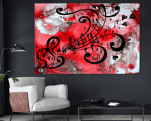 Music Print, Music Painting, Musical Notes Abstract Art Canvas, Perfect Musician Gift or Music Lover