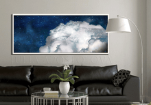 Dark Blue Cloud Art Abstract Cloudscape, Celestial Painting Canvas Print Trend Art, Extra Large Art, Navy Blue Cloud Painting, Cloud Wall Art, Julia Apostolova, Abstract Cloudscape, Trend Art, Textured Canvas, Dark Blue Wall Art, Large Cloud Painting, Cloud Oil Painting, Bedroom Decor, Interior, Trendy, Trend Decor, Living Room, Blue Painting, Blue Art, Naby Blue Decor, Art over Bed, Large Wall Art, Interior Designer, Dining Room