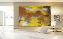Yellow Copper Print, Canvas Art, Abstract, Large Wall Art, Canvas Print, Summer Modern Yellow Painting Julia Apostolova interior decor modern art