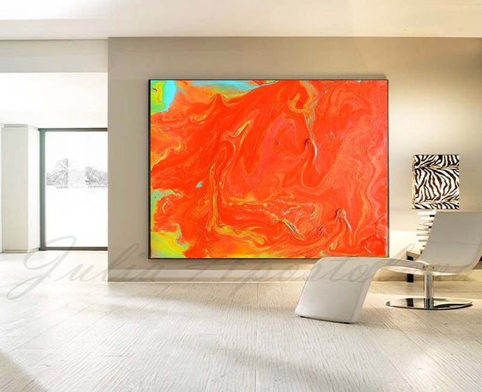 Orange Wall Art, Minimalist Painting, Abstract Canvas Print, Orange Wall Decor, Julia Apostolova, Orange Painting, Orange Abstract, Minimal Wall Art, Interior Designer, Decor, Home Decor, Design, Kids Room Decor, Orange Interior