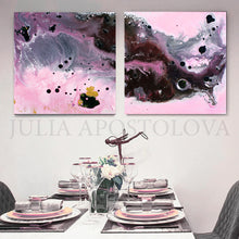 Pink, Black and Gray, dining room, Watercolor Painting, Abstract Canvas Print, Modern Home Office Decor, Wall Art, Interior Design, Julia Apostolova, Decor, Interior Designer, Canvas Art, Elegant Abstract, Pink and Gray Wall Art Watercolor Painting, Large Canvas Print, Modern Home Decor, pink black art, pink artwork, pink and silver art, Living room decor, set of two, large painting on canvas, large abstract painting, pink abstract art, minimalist wall art, minimalist abstract, watercolor print