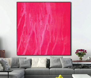 Pink Wall Art, Minimalist Abstract Large Canvas Print of Original Painting, Modern Minimalist Decor, Kids Room Art, Girl Kids Room Decor, Lobby Hotel Decor, Purple Wall Art, Pink Painting