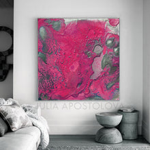 pink and silver, purple and silver, julia apostolova art, amaranth wall art, amaranth color, Amaranth Abstract, Wall Art, Gallery Wrapped Canvas Print, Contemorary, Home Decor, Feng Shui, Colour Art, Abstract Print, Minima Art, Pink, Interior, Decor, Livingroom, Interior Designer, Square Painting, Julia Apostolova, Large Wall Art