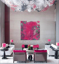 pink and silver, purple and silver, julia apostolova art, amaranth wall art, amaranth color, Amaranth Abstract, Wall Art, Gallery Wrapped Canvas Print, Contemorary, Home Decor, Feng Shui, Colour Art, Abstract Print, Minima Art, Pink, Interior, Decor, Livingroom, Interior Designer, Square Painting, Julia Apostolova, Large Wall Art