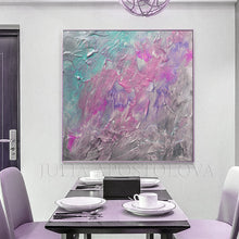 Purple Gray Abstract Painting, Modern Wall Art Decor, Pink Turquoise Textured Canvas, Office Decor, Home Decor, Pink and Gray, Minimalist Painting, Elegant, Silver and Purple, Silver Pink Teal, Living Room, Bedroom, Interior, Abstract Art, Large Abstract, Huge Art, Ready to Hang. Art over Bed, Romantic Art, Art Gift for Her, Dinning Room
