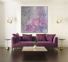 Gray Purple Wall Art Abstract Painting Modern Wall Decor Romantic Wall Art Canvas'Scent of Provence'