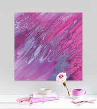 Purple Wall Art, Large Abstract Canvas Print, Romantic Purple Minimalist Painting, Girl Room Decor