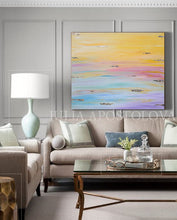 Original Painting, Minimalist Painting, Abstract Painting, Huge Wall Art Painting with Pastel Colours, Embellished with Gold Leaf, Julia Apostolova, Large Wall Art, Rainbow Colours, Bedroom Art