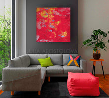 Amaranth Abstract Wall Art Gallery Wrapped Canvas Print Contemporary Home Decor Feng Shui Colour Art